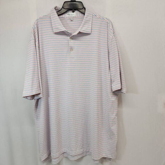 Peter Millar Summer Comfort Size XXL Fairmont Performance Jersey Golf Polo Strip - Picture 1 of 8